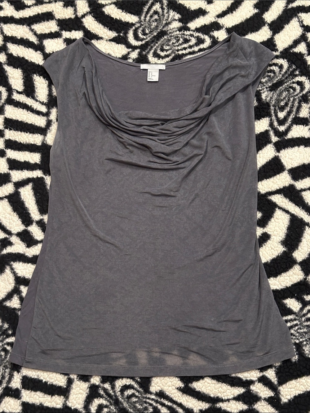 H&M Gray Draped Neck Cap Sleeve Camisole